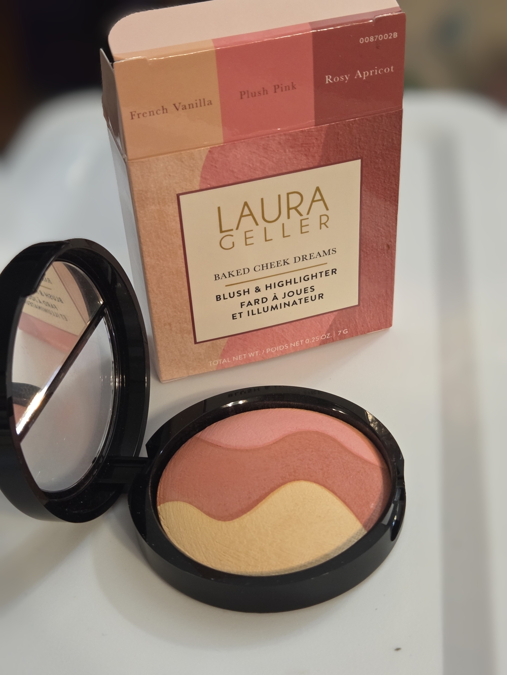 msrp $58 Laura Geller Baked Cheek Dreams Blush & Highlighter and Makeup Brush